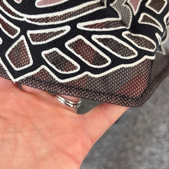 BCBG Maxazria Halter Mosaic Mesh Mini Dress - Picture 3 of 16